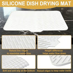 Silicone Dish Drying Mat for Kitchen Counter, 23" x 17" White-1pcs - Image 3