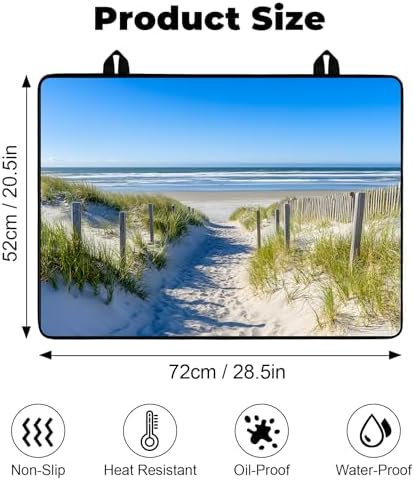 Heat-resistant Stove Top Cover - 28.5" X 20.5" Cooktop Protector Covers, Scratch-resistant Washable Pad Kitchen Countertop Mat (Blue Sky, 28.5" x 20.5") - Image 2