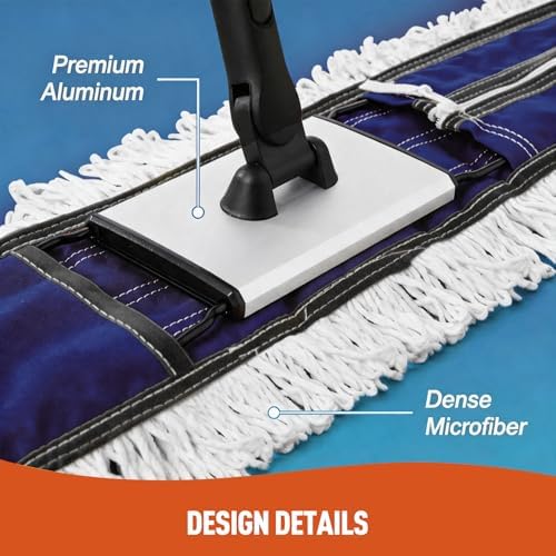 CLEANHOME 36" Commercial Dust Mop for Hardwood Floors, Blue - Image 3