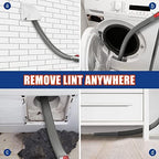 Sealegend 2 Pieces Dryer Vent Cleaner Kit Compatible with Dyson V7 V8 V10 V11 V15 or Higher Models and Dryer Lint Brush Vacuum Hose Attachment Power Lint Remover Refrigerator Coil Brush, Grey - Image 3