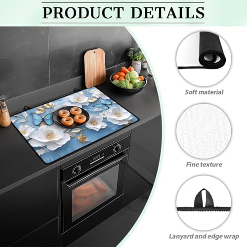Modern White Gold Flower Stove Top Cover for Electric Stoves - Image 6