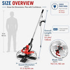 Electric Walk Behind Trowel,280-2800 RPM Adjustable,1680W Commercial Wall Smoothing Polisher,for Living Room/Bedroom Concrete Floor Leveling - Image 3