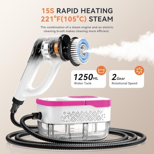 Steam Cleaner, Electric Spin Scrubber Portable Steamer for Cleaning - Image 5