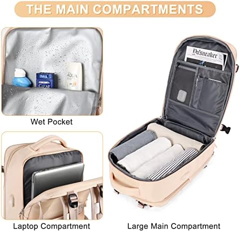 coofay Carry On Backpack Flight Approved Personal Item Travel Backpack For Women Airline Approved Waterproof Sports Luggage Backpack Casual Daypack Small Hiking Backpack - Image 5
