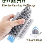 Alnorte 4 in 1 Grout Cleaning Brush with Scrape, V Shape Grout Cleaner for Tile Floors, Bathroom, Corner, Baseboard, Kitchen, Shower with Stiff Bristles (White) - Image 4