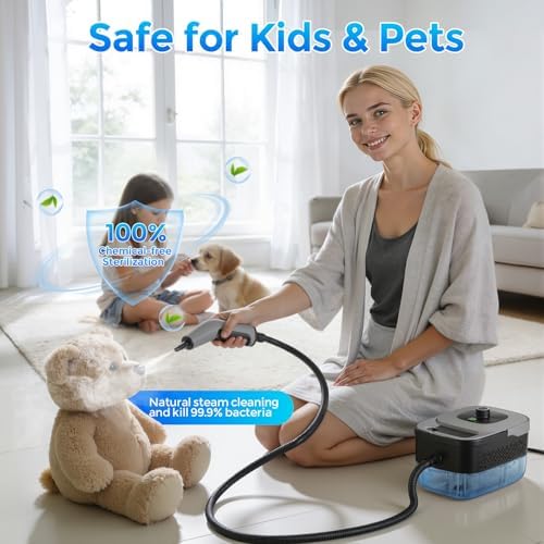 Steam Cleaner, Portable Steam Cleaner for Home with 1800W High Pressure, 15s Heat-Up,1600ML Large Tank, Handheld Steam Cleaner for Cleaning Upholstery, Tile, Car, Bathroom, Grout, Floor - Image 3