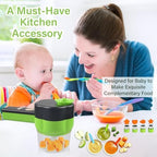 Electric Vegetable Slicer Set Vegetable Cutter 4 in 1 Portable, Rechargeable, Wireless Food Processor & Chopper Machine Mixer Food Slice for Home Kitchen Garlic Pepper Chili Onion Celery Ginger Meat - Image 5