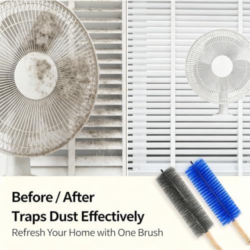 2PCS Fan Cleaning Brush, 2026 New Bendable Microfiber Head Dusting Brushes, Remover Washable ldeal for Electric and Blind, Home Car Vents, Air Conditioning, Curtain - Image 6