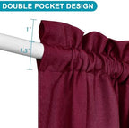 Hiasan French Door Curtains Privacy, Burgundy, 52W x 72L, 1 Panel - Image 3