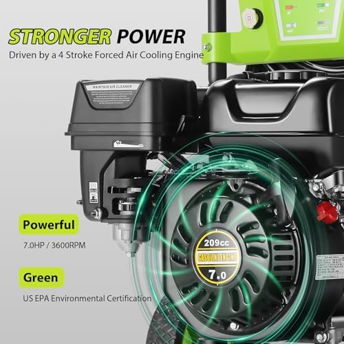 4200PSI Gas Pressure Washer 4.0GPM Gas Power Washer 209CC Gas Powered Washing Machine Commercial High Pressure Washer with 25ft Hose&5 Nozzles for Patio Garden Yard Vehicle,EPA/CARB/ETL - Image 5