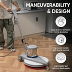 20" High-Speed Commercial Floor Burnisher, 1.5 HP, 1500 RPM, 40ft Cord, Rubber Bumper Guard, with Red, White & Black Pads for Cleaning, Polishing & Burnishing - Image 6
