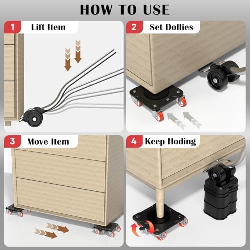 ONEON Heavy Duty Furniture Movers with Wheels & Lifter (5 SGL Wh Parked) - Image 5