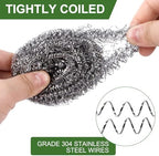 10 Pack Stainless Steel Scourers by for Dishes, Pots, Pans, and Ovens. Easy scouring for Tough Kitchen Cleaning - Image 5