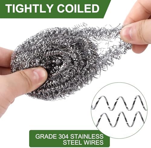 6 Pack Stainless Steel Scourers by for Dishes, Pots, Pans, and Ovens. Easy scouring for Tough Kitchen Cleaning - Image 5
