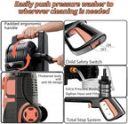 5000 Max Pressure Washer with Adj-8-Level Touch Screen, 34" Tall Power Washer, 35ft Power Cord w/GFCI, Inlet Hose&Filter&500mlFoam Cannon for Cars/Fences/Driveways/Home Cleaning，Red - Image 5