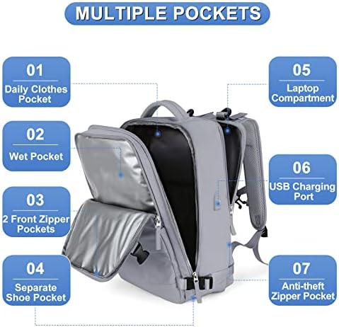 Large Personal Item Travel Backpack For Women Men Airline Approved Carry On Backpack Flight Approved Waterproof Sports Luggage Backpack Casual Daypack Small Hiking Backpack - Image 3