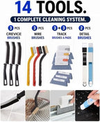 Window Track Cleaner, 14 PCS Crevice Cleaning Brush Kit - Image 3