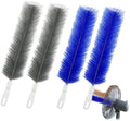 Bendable Microfiber Head,Reusable Dust Remover，Fan Cleaning Brush Washable and Reusable; Suitable for Ceiling Fan Blades, Blinds, Air Conditioner Vents, and Car Interiors (Black-2pcs+Blue-2pcs) by Unknown