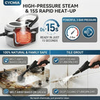 Handheld Steam Cleaner, 6-Level Adjustable Steamer for Cleaning withButtonControl, High Pressure PressurizedPortable SteamCleaning Machine for Home, Kitchen Grease, Car Detailing, Tile, Windows - Image 5