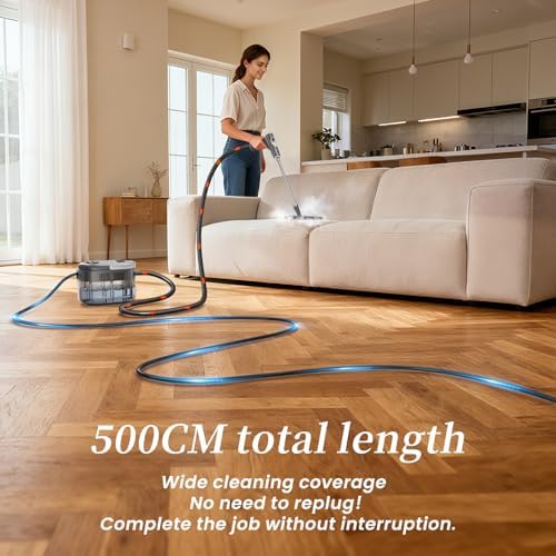 Steam Cleaner,15s Heat-Up,1.5L Tank,6-Level Adjustable Handle,Steamer for Cleaning,Portable Steamer for Cleaning with 20PCS Accessories,Steam Cleaner for Home,Car - Image 6
