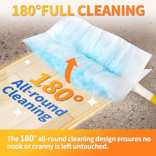 30 Count Electrostatic Duster Refills Compatible with Swiffer,Multi-Surface Dusting Refills,Microfibre Duster for Cleaning with 1Pcs Short Handle,Unscented - Image 2