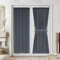 Vatge Magnetic Tape French Door Curtains - 54x72 Inch No Drill Light Filtering Panels for Double Doors, 1 Panel, W54 x L72, Grey by Vatge