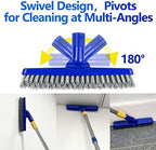 2 Pack Grout Brush with Long Handle, 56.5'' Swivel Grout Cleaning Brush,V-Shape Grout Scrub Brush, Extendable Handle Grout Cleaner Brush for Tile Floors，Bathroom,Baseboard,Shower,Corner - Image 5