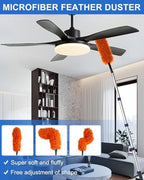 26 Foot High Reach Duster Kit with 5-20 ft Telescoping Extension Pole, High Ceiling Duster, Cobweb Duster, Window Squeegee, Feather Duster, Outdoor & Indoor Extendable Duster Cleaning Kit - Image 3