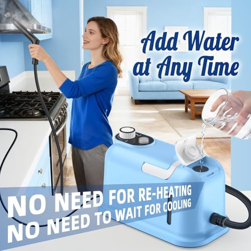 60.87oz Heavy Duty Steam Cleaner, 10s Rapid Heating Handheld Steamer for Whole Home, Car, Grout & Tile – Chemical-Free Pressurized Steam for Floors, Kitchen, Upholstery with 15 Accessories - Image 5