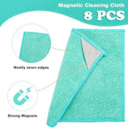 Gersoniel Magnetic Microfiber Cleaning Cloth, Mint Green, 6 x 6 Inch, 8 Pcs - Image 3