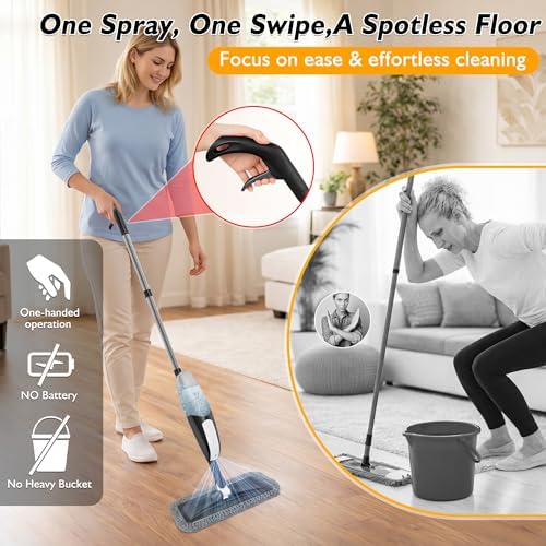 Spray Mop for Floor Cleaning: Microfiber Wet Dry Mops with 3 Washable Pads - Image 6