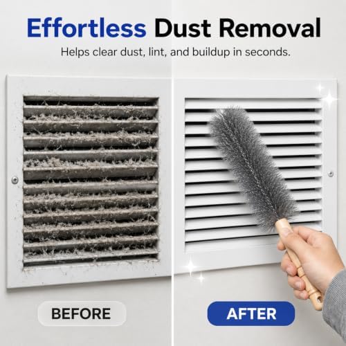 Tower Fan Cleaner, Bendable Microfiber Duster for Electric Fan and Blinds, Reusable Fan Cleaning Brush, Flexible Dust Collector for Cobwebs, Vents, Window Blinds & Hard-to-Reach Areas (Gray-2PC) - Image 7