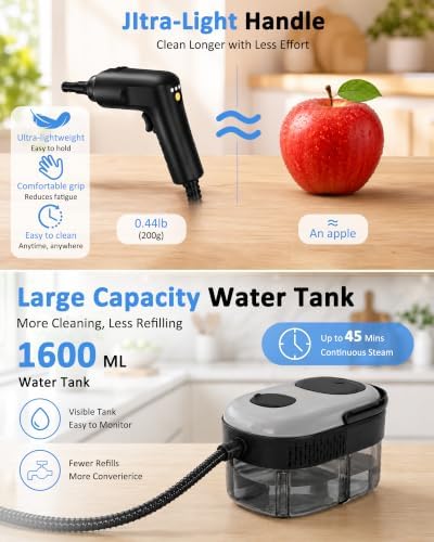 Steam Cleaner, Portable Handheld High-Pressure, 15s Fast Heating - Image 4