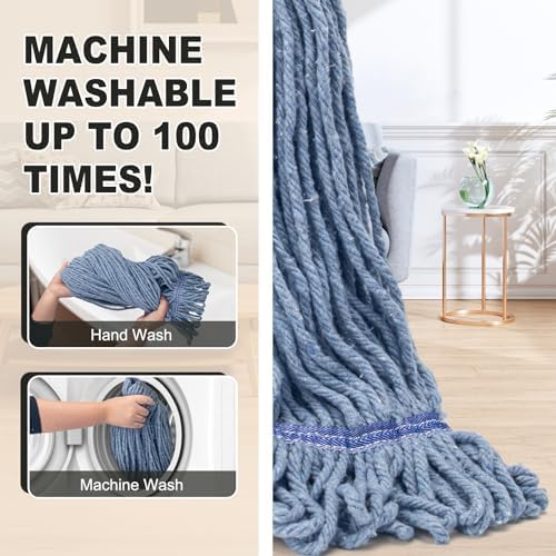 Commercial Industrial Mop with 3 Extra Large Reusable Replacement Head - Image 5