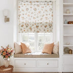 StangH Cordless Oak Yellow Linen Floral Roman Shades, W30 x L64, 1 Panel by StangH
