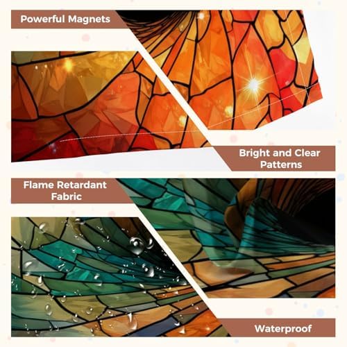 6 Pcs Fluorescent Light Covers for Ceiling Lights Colorful stained glass spiral computer generated abstract 3D rendering Magnetic Decorative Shade Filters 4x2 ft for Classroom Office Hospital Decor - Image 4