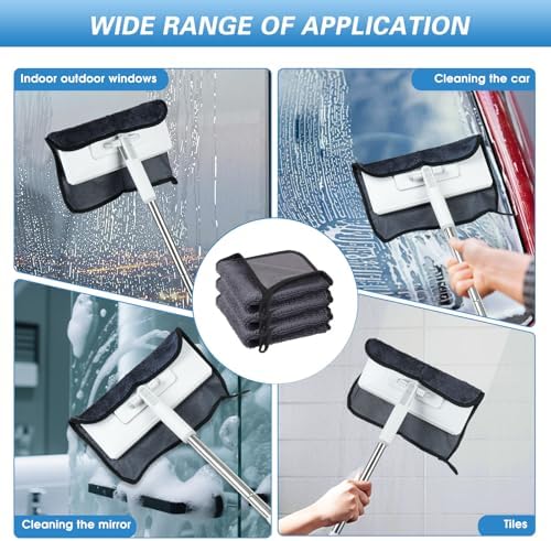Shiny Towel Wipes Cleaning Cloths 3pcs Replacement Microfiber Towel for Disposable Dust Mop, Super Absorbent Shiny Shower Wipes Cleaning Cloths for Window Bathroom Car Mirror (3pcs Squeegee Refill) - Image 4
