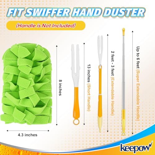 KEEPOW 20 Pcs Refills Compatible with Swiffer Duster, 360 Heavy Duty Fleece - Image 2