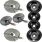 AMI PARTS 5304430149 5304430150 Porcelain Burner Drip Pan Cooktop Set by AMIPARTS