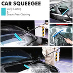 FOSHIO TPU Squeegee 10-Inch Blade with 4 Extension Poles (Extends up to 63 Inches), Anti-Slip Grip Handle Rubber Squeegee Streak-Free Cleaning for Car Windows, Shower Doors, Mirrors, Glass - Image 5