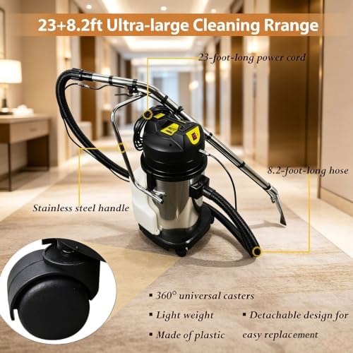 Commercial Carpet Cleaner Machine 1.3HP 40L 110V for Hotel&Office - Image 5