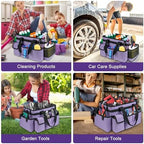 Cleaning Caddy Bag,Large Cleaning Supplies Organizer with Handle for Housekeepers,Purple - Image 6
