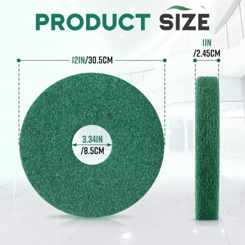 12" Cleaning Orbiter Pads Commercial Floor Buffer Pads Hardwood Floor Maintenance Scrubber Polisher Cleaning and Stripping for Orbiter Machine (3pcs) - Image 2