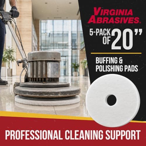 White Floor Maintenance Pads, High-Gloss Buffing & Polishing, 20" - 5 Pack - Image 4