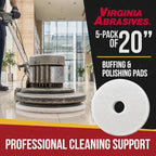 White Floor Maintenance Pads, High-Gloss Buffing & Polishing, 20" - 5 Pack - Image 4