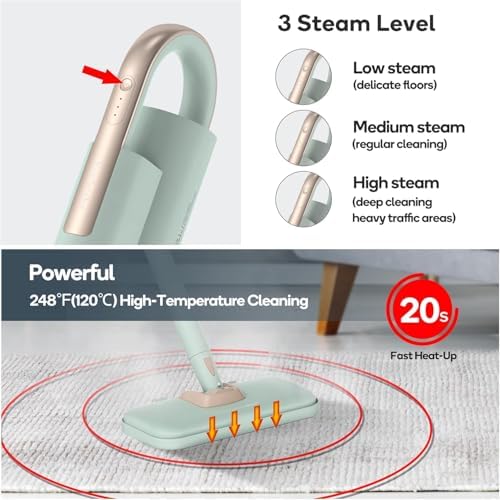 Newbealer Steam Mop & Detachable Handheld Cleaner, 1200W Floor Steamer - Image 2
