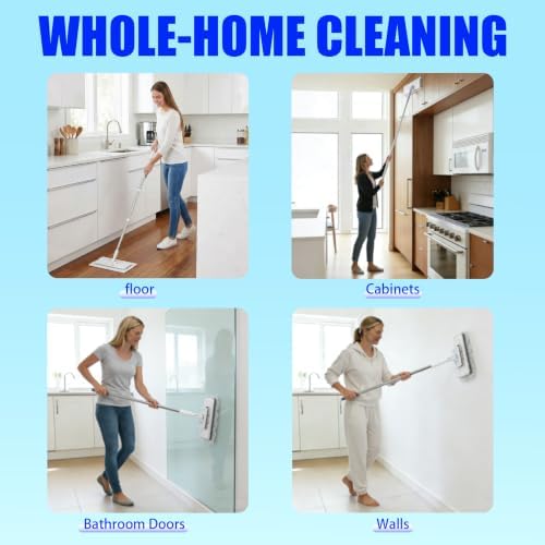 Upgrade Push Clamp Mop Kit - 2-in-1 Lazy Dust Mop with 10 Dust Cloths - Image 4