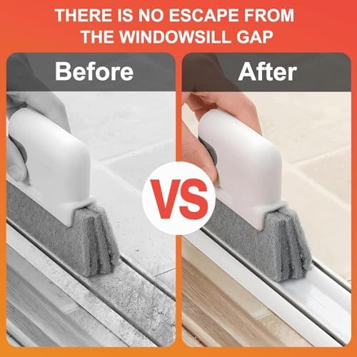Window Track Cleaning Brush 3-in-1, Multi-Purpose Groove Brush with Replaceable Head, Window Track Cleaner & Window Sill Cleaner Tool for Tiles, Blinds, Car Vents, Corners & Small Spaces – 3 Pack - Image 2