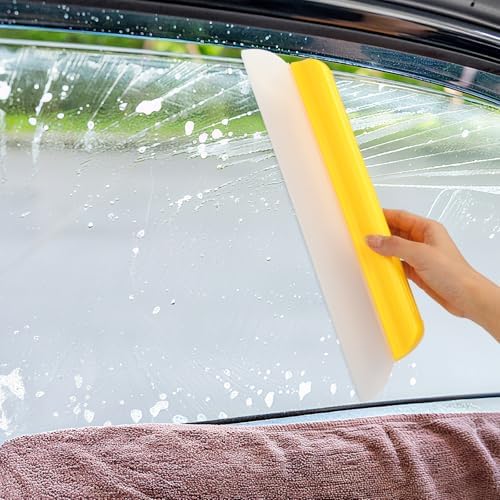 4 Pack 14 Inch Car Drying Squeegee Yellow Silicone Window Blade - Image 6