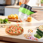 Electric Vegetable Slicer Set Vegetable Cutter 4 in 1 Portable, Rechargeable, Wireless Food Processor & Chopper Machine Mixer Food Slice for Home Kitchen Garlic Pepper Chili Onion Celery Ginger Meat - Image 6